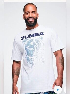 Zumba White Graphic Logo Tee